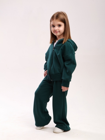 344-ИЗ. Костюм детский оверсайз на молнии, изумруд, хлопок 65%, 35% ПЭ, 3-х нитка без начеса 98,104,110,116