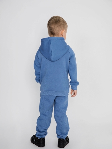 296-ДЖ. Свитшот с капюшоном + Штаны, хлопок 65%, 35% ПЭ, 3-х нитка (начес) джинсовый 80,86,92